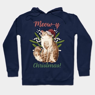 Meow-y Christmas! - Cream Fluffy Cat Hoodie